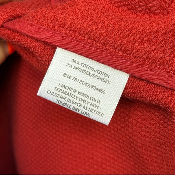 Eileen Fisher Textured Pique Cotton Jacket Sz Medium Red Orange Lightweight - Picture 4 of 7